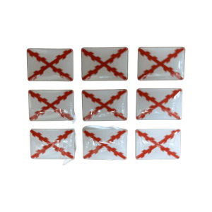 9 Pegatinas relieve Cruz Borgoña